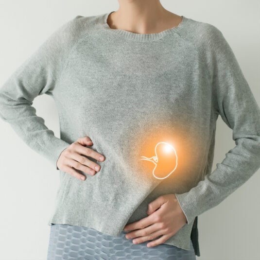 Illustration of spleen pain