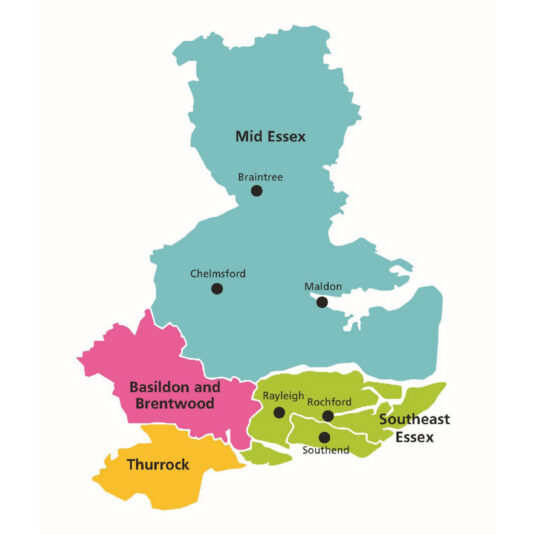 Map of Essex regions
